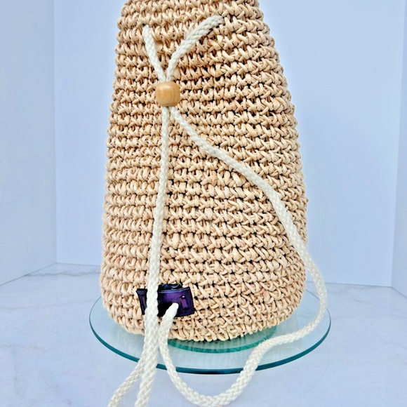 Wover Straw Fringe Rattan Summer Beach main image 5